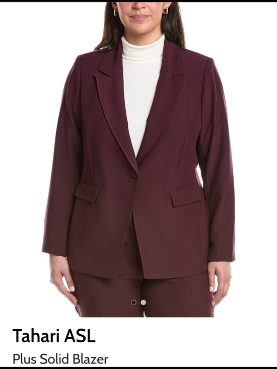 Tahari ASL Jackets & Blazers - Tahari ASL Plus Notch-Lapel Blazer in Deep Wine